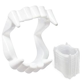 Kids Adult Vampire Fake Teeth, Halloween Dress Up Costume Decorations, White Vampire Fangs, Pretend Play Decorations (Pack of 25)