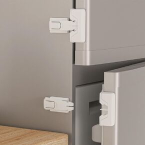 Refrigerator Fridge Freezer Door Lock for Kids and Aging Seals, Child Proof Refrigerator Latch Lock to Keep Door Closed, No Tools Required and Easy Installation (2 Pack White) in Saudi Arabia