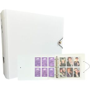 K-KEEP [A5 Extra Wide] 6 Pocket/5 Pocket Binder - [1.5 Inch] - [Minimalist Series] - D-Ring Compact Beginner Friendly Kpop Photocard Collector Binder for OT5 or OT6 Collector (Icy Blue)