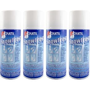 Iconikal Spray-On Glass & Window Décor, Snow Frosted Glass Spray Paint, 9 Fluid Ounces, 4-Pack