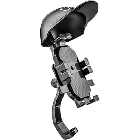 1 PC Mobile Phone Holder with Helmet, Waterproof Sun Visor Holder, Cycling Octopus Phone Cradle, Universal for Most Motorcycles, Bicycles, Electric Vehicles (Black #Handlebar)