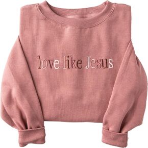 Love in Faith | Love Like Jesus | Christian Embroidered Crewneck Sweatshirt | Faith-Based Apparel | Heather Mauve | Unisex