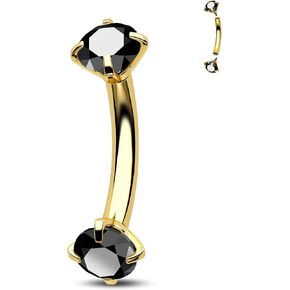 CM Crareesi Mania Rook Piercing Jewelry 316L Stainless Steel Rook Earrings 16G Double Black CZ Eyebrow Piercing 6mm Curved Barbells for Women Internally Threaded Eyebrow Rings in Saudi Arabia