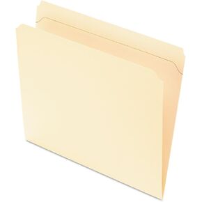 Pendaflex Reinforced-Top File Folders, Letter Size, Manila, Straight Cut, 100/BX (R752)