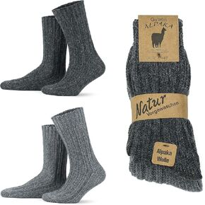 GoWith Alpaca Wool Socks for Men & Women, Extra Thick Loose-Fit Thermal Warm Socks, Alpaca-Merino Blend Cozy Winter Socks
