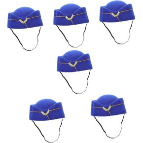 Toyvian 6pcs Stewardess Beret Plane Stewardess Caps Air Hostess Costume Airline Stewardess Hat Admiral Hat Womens Stewardess Costume Beret Hat Cap Black Beret Hat (Head size 57) in Saudi Arabia