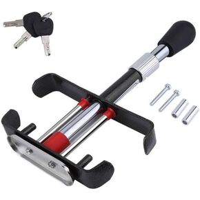 General Car Anti-Theft Brake Clutch Lock, Adjustable Length Stainless Steel Heavy Duty Portable Car Security Protection Safety Throttle Lock with 3 Keys
