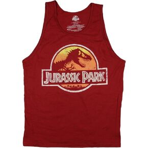 Seven Times Six Jurassic Park Men's Movie Film Dino Symbol Racerback Tanktop For Adults