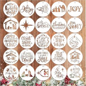 60pcs Small Christmas Stencils for Painting on Wood Reusable Drawing Merry Christmas Stencil 3 x 3 Christmas Stencils for Ornament DIY Crafts Christmas Balls Home Décor(60 Christmas 3x3in)