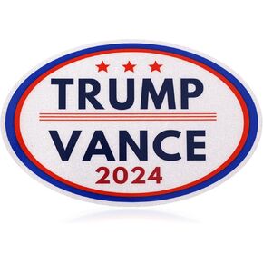 Magnetic Sticker Trump Vance 2024, 5.91 x 3.94 Inch Political Car Bumper Stickers Funny Magnets for Vehicles Trump Vance 2024 Magnetic Car Sticker for Metal Surface