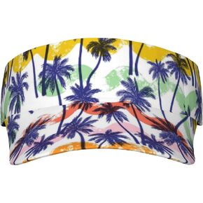 Hawaii Tropical Palm Tree Sports Sun Visor Hat Women Men Adjustable Wide Brim Summer Sun Protection Beach Cap