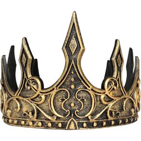 Soft King Crown Prince Crown, Adjustable Royal Crown Medieval King Costume Accessories for Halloween Cosplay