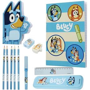 Bluey Stationery Set for Kids Notebook Colouring Pencils Pencil Case Pen Ruler Eraser Preschool Nursery Gifts for Kids