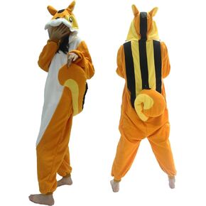 Adults Unisex Chipmunk Cosplay Costumes Squirrel Animal Pajamas Kigurumi Onesies Suits Sleepwear Pjs Disfraz