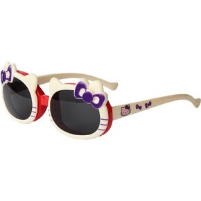 Girls' Hello Cute Cat Sunglasses,Bow Ribbon Sunglasses for Girls kids,Sunglasses for Girls,Secure Fit,Polarized UV Protection