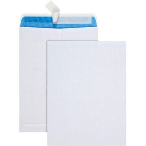 Quality Park 9 x 12 Inch Security Redi-Strip Envelopes, 28 lb. White Wove, Treated Envelope, 100/Box (QUA41415R)