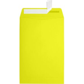 LUXPaper 6 x 9 Open End Envelopes | Peel & Press | Citrus Yellow | 80lb. Text | 50 Qty