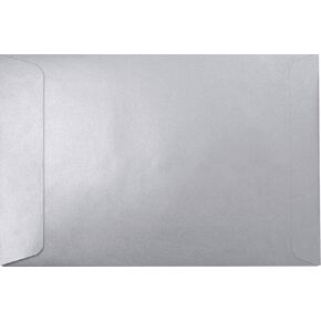 LUXPaper 6 x 9 Open End Envelopes | Peel & Press | Silver Metallic | 80lb. Text | 50 Qty