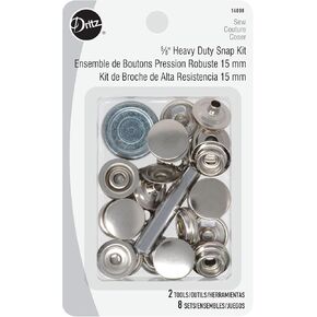 Dritz 5/8" Heavy Duty Kit, 8 Sets with Tools, Silver Snap Fasteners, Nickel 8 Count