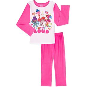 Girl's Trolls Sing Out Loud 2 Piece Flannel Pajama Set