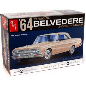 AMT - 1964 Plymouth Belvedere (w/Straight 6 Engine) 2T, 1:25 (AMT1188M), White
