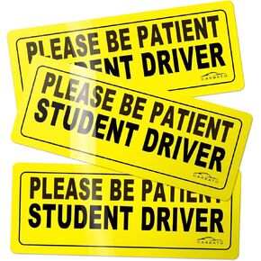 Student Driver Magnet for Car, Please Be Patient Student Driver Magnet, Car Vehicle Reflective Sticker Reflective Signs for New Drivers - 3 Pcs