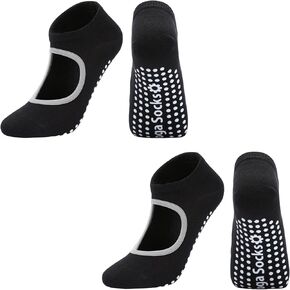 DTWAWA Grip Socks for Women Pilates Socks with Grips Open Top Non Slip Grippy Socks for Yoga, Barre, Lagree, Zumba