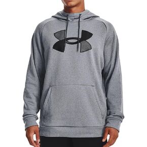 Under Armour Men's Armour Fleece Big Logo Hoodie 1373401 (as1, alpha, 3x_l, regular, regular, Pitch Gray Light Heather / Black-013, 3X-Large)