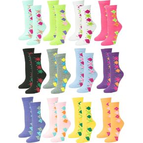 Gelante 12-Pair Women's Crew Socks, Soft Thin Lightweight Breathable Athletic & Casual
