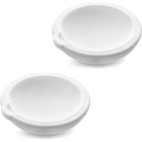 2pcs Ceramic Quartz Crucible Bowl Dish Cup Furnace Melting Casting Refining Gold Silver (250g)