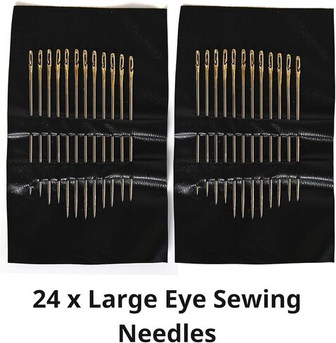 حقيبة إبرة خياطة كبيرة من SAPOCHE - 24 قطعة: تتميز بإبر ذاتية الخيط للخياطة اليدوية، هذه الإبر سهلة الخيط مثالية للتطريز والحرف اليدوية وجميع احتياجات الخياطة الخاصة بك. in Kuwait