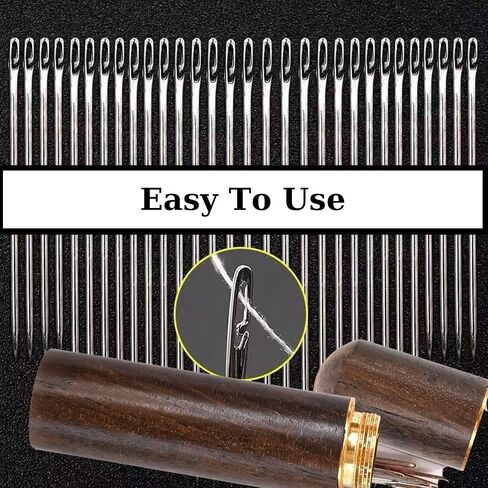 حقيبة إبرة خياطة كبيرة من SAPOCHE - 24 قطعة: تتميز بإبر ذاتية الخيط للخياطة اليدوية، هذه الإبر سهلة الخيط مثالية للتطريز والحرف اليدوية وجميع احتياجات الخياطة الخاصة بك. in Kuwait