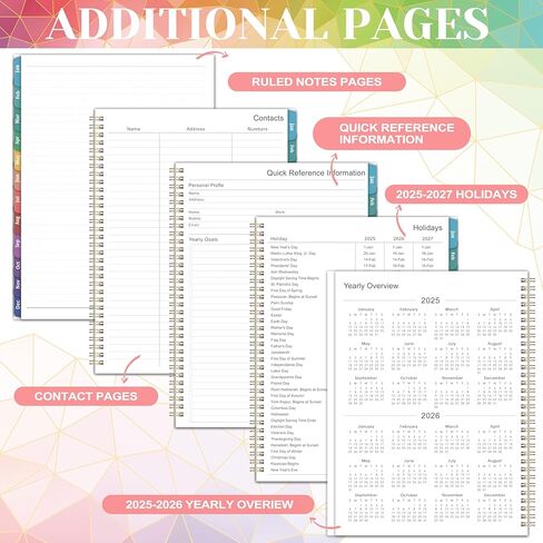 مخطط 2025 - مخطط 2025 أسبوعيًا وشهريًا من يناير إلى ديسمبر 2025، 9 × 11 بوصة، مخطط 2025 مع جيب داخلي، علامات تبويب مطلية ملونة in Kuwait