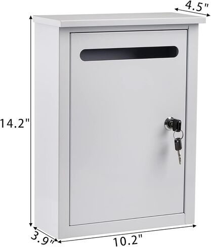 صندوق إسقاط معدني من فاسموف، صندوق اقتراحات، صندوق بريد داخلي، صندوق قفل آمن، صندوق الاقتراع، صندوق التبرعات، 10.2 × 3.9 × 14.2 بوصة in Kuwait