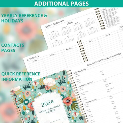 2025 Planner - 2025 Planner Weekly and Monthly from January to December 2025, 9" x 11", Planner 2025 with Inner Pocket, Colorful Coated Tabs in Saudi Arabia