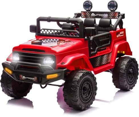 Outdoor Cruise 1 Seater 12V Ride-On Electric Car for Kids - Remote Control Ride-On Jeep Power Wheels, Battery Operated Cars for Kids with Parental Control for Safe Adventures – Red in Saudi Arabia
