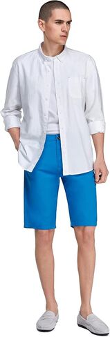 Men's Slim Fit Casual Shorts 100% Cotton Flat Front Shorts with Slant Pockets in Saudi Arabia