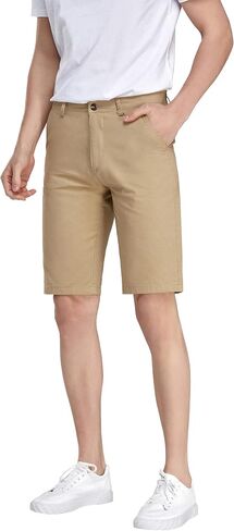 Men's Slim Fit Casual Shorts 100% Cotton Flat Front Shorts with Slant Pockets in Saudi Arabia