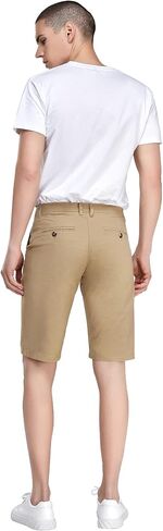 Men's Slim Fit Casual Shorts 100% Cotton Flat Front Shorts with Slant Pockets in Saudi Arabia