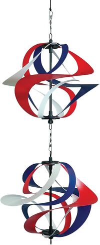 In the Breeze 2479 — Silver Sparkle Double Vortex Spinner — Mesmerizing and Colorful Hanging Wind Spinner… in Saudi Arabia