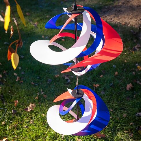 In the Breeze 2479 — Silver Sparkle Double Vortex Spinner — Mesmerizing and Colorful Hanging Wind Spinner… in Saudi Arabia