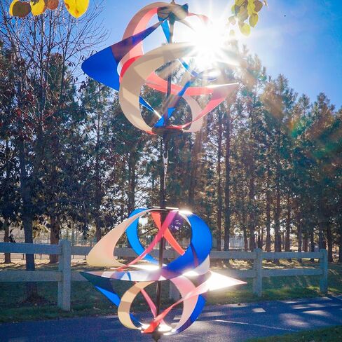 In the Breeze 2479 — Silver Sparkle Double Vortex Spinner — Mesmerizing and Colorful Hanging Wind Spinner… in Saudi Arabia