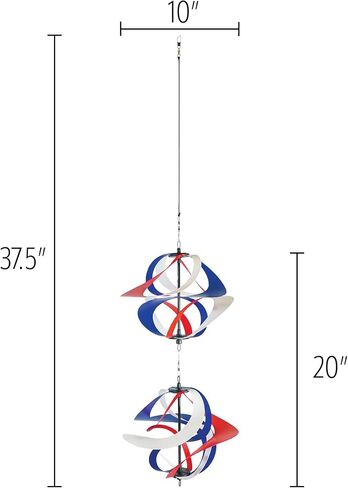 In the Breeze 2479 — Silver Sparkle Double Vortex Spinner — Mesmerizing and Colorful Hanging Wind Spinner… in Saudi Arabia