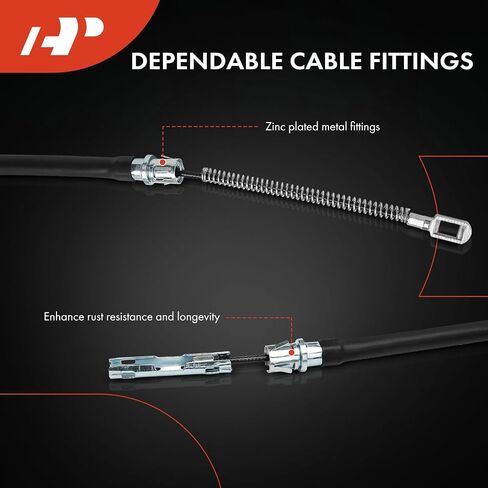 A-Premium Rear Driver and Passenger Side Parking Brake Cable Assembly Compatible with Chevrolet & GMC Models: S10 1998-1999/2002-2003, Sonoma 1998-1999/2002-2003, 2-PC Set - Replace# 15724595 in Saudi Arabia