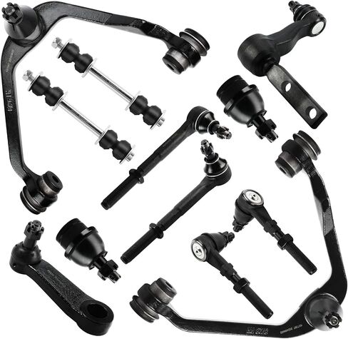 LCWRGS 2WD Front Upper Control Arms Compatible with 97-02 Ford Expedition, 97-03 F-150, 97-99 F-250, 98-02 Lincoln Navigator, Suspension Kit Lower Ball Joints Tie Rods Sway Bar Pitman Idler Arm -12pc in Saudi Arabia