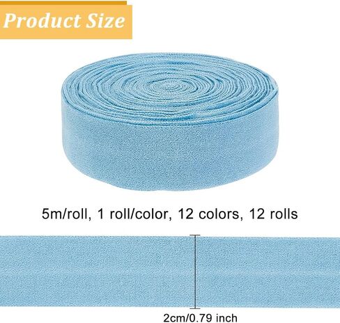 PH PandaHall 65.6 Yards Elastic Tapes 20mm Polyester Binding Tape Stretch Ribbon Tape Bulk Rolls Sewing Elastics for DIY Sewing Seaming Binding Hemming Piping Quilting Projects 12 Color in Saudi Arabia