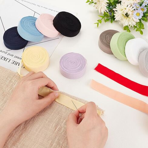 PH PandaHall 65.6 Yards Elastic Tapes 20mm Polyester Binding Tape Stretch Ribbon Tape Bulk Rolls Sewing Elastics for DIY Sewing Seaming Binding Hemming Piping Quilting Projects 12 Color in Saudi Arabia