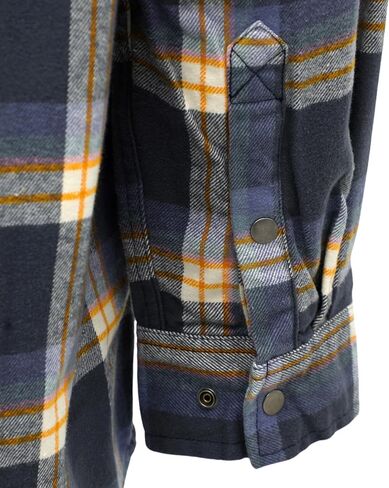 BOCOMAL FR Hooded Shirts Button Down Heavyweight Flannel Plaid Hoodies Fire Retardant Flame Resistant Welding Jacket in Kuwait