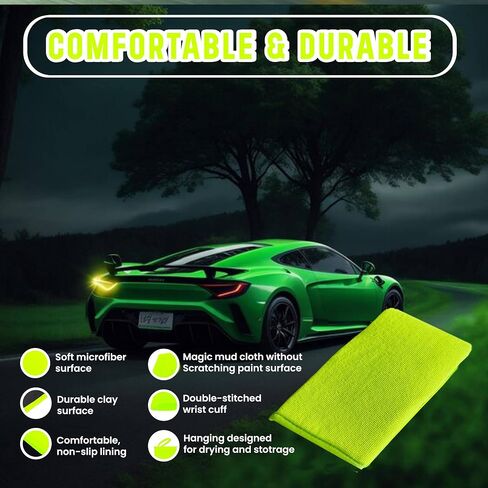 2 Pack Clay Mitt for Car Detailing Car Wash Mitt | Clay Bars Auto Detailing | Clay Bar Alternative for Car Detailing | Clay Towel Auto Detailing | Wash Mitts for Car Washing | Scratch-Free for Paint in Saudi Arabia