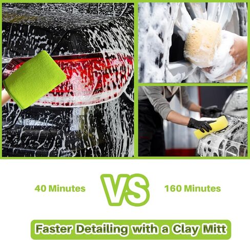 2 Pack Clay Mitt for Car Detailing Car Wash Mitt | Clay Bars Auto Detailing | Clay Bar Alternative for Car Detailing | Clay Towel Auto Detailing | Wash Mitts for Car Washing | Scratch-Free for Paint in Saudi Arabia